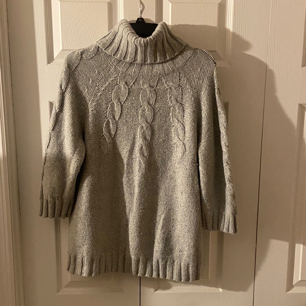 GAP Heather Gray Cowl Neck Sweater